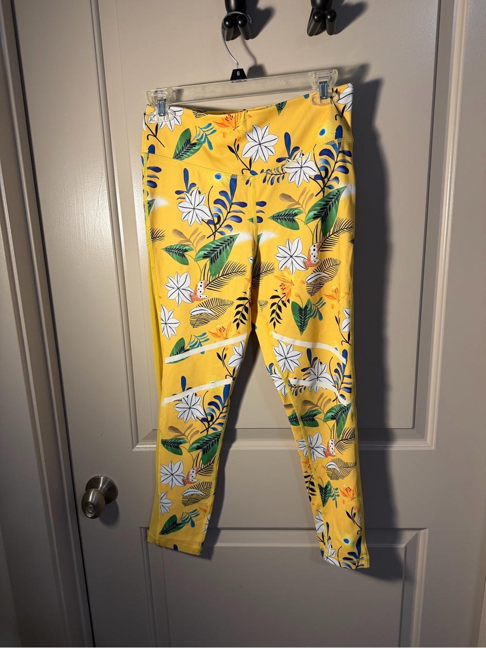 Zyia Active Yellow Floral Leggings - Bright Floral Print